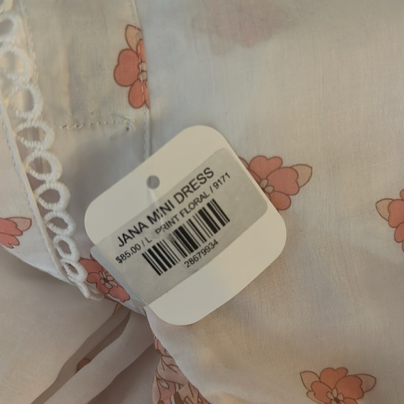 White and dusty rose long-sleeved dress - Picture 2 of 4